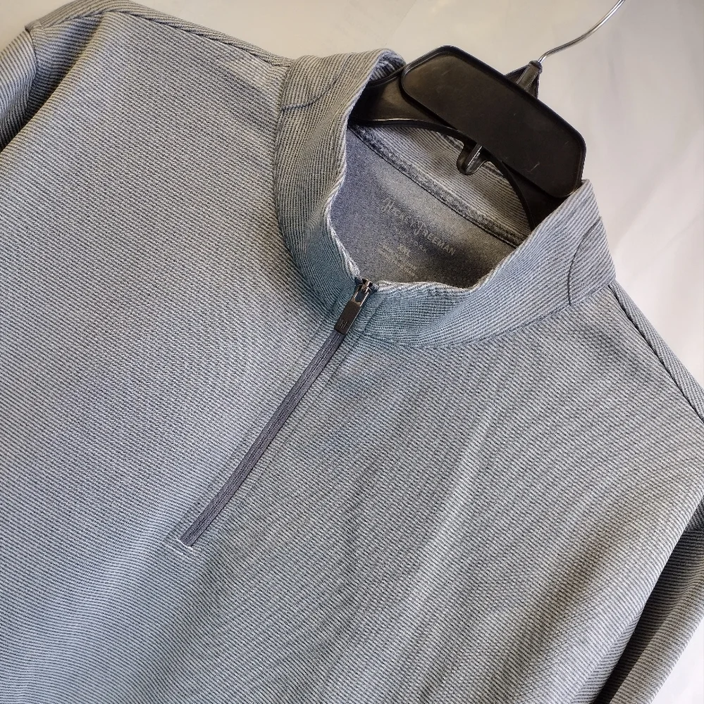 Hickey Freeman Comfort Stretch Quarter Zip Pullover Striped Sweater XXL